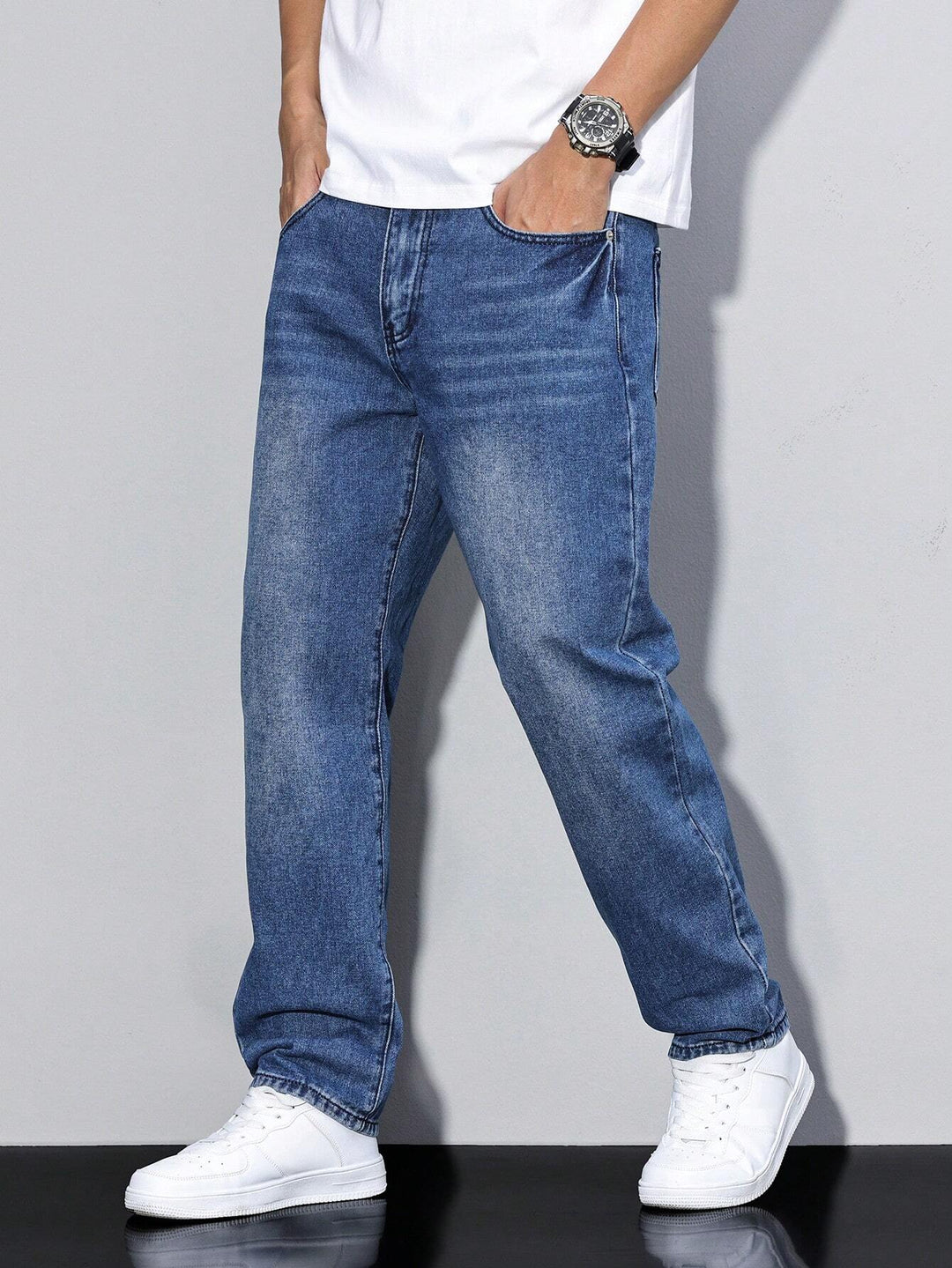 Baggy Jeans | Wijde Spijkerbroek met Washed Look