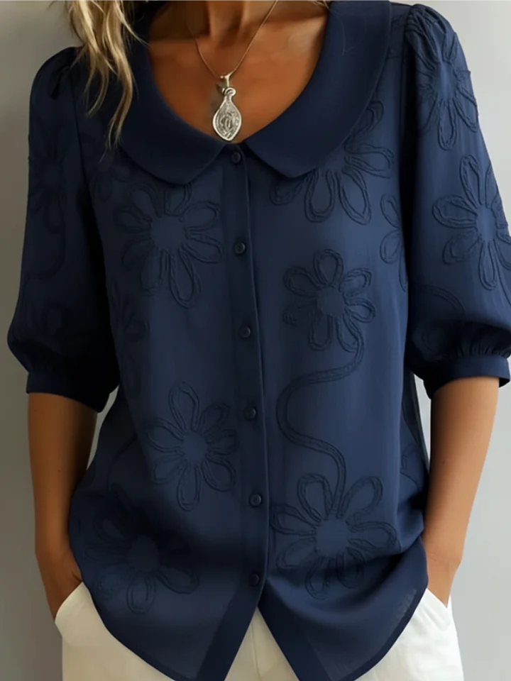 Blouse Dames | Bloemen Borduursel &amp; Comfortabele Pasvorm