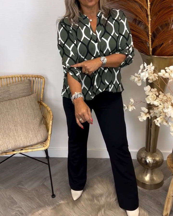Blouse Dames | Grafische Print &amp; Losse Comfortabele Pasvorm