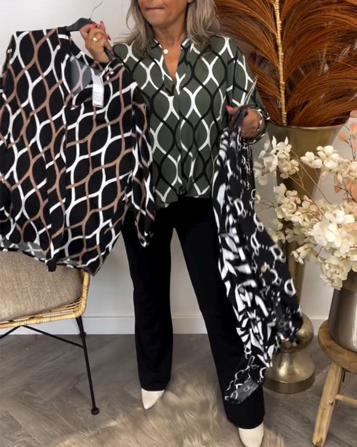 Blouse Dames | Grafische Print &amp; Losse Comfortabele Pasvorm