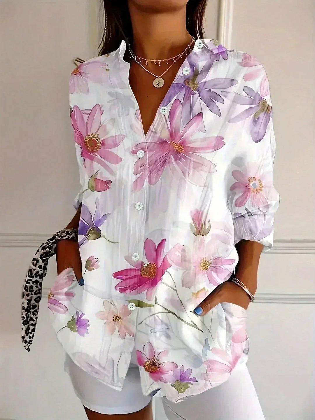 Blouse Dames | Kleurrijke Print &amp; Losvallende Pasvorm