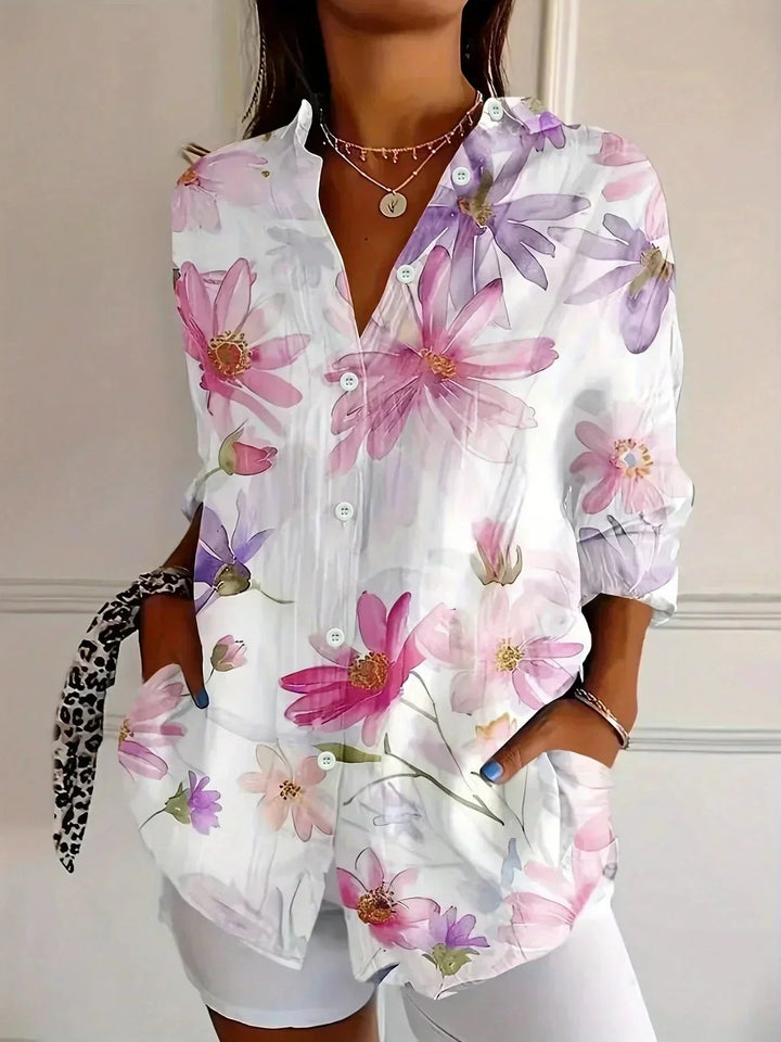 Blouse Dames | Kleurrijke Print &amp; Losvallende Pasvorm