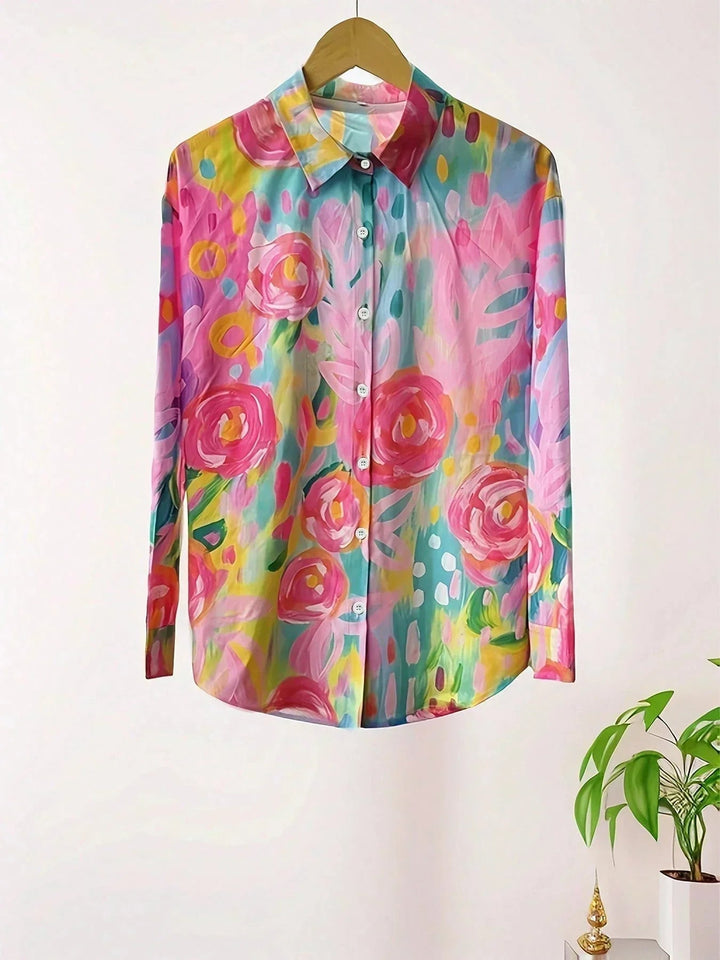 Blouse Dames | Kleurrijke Print &amp; Losvallende Pasvorm