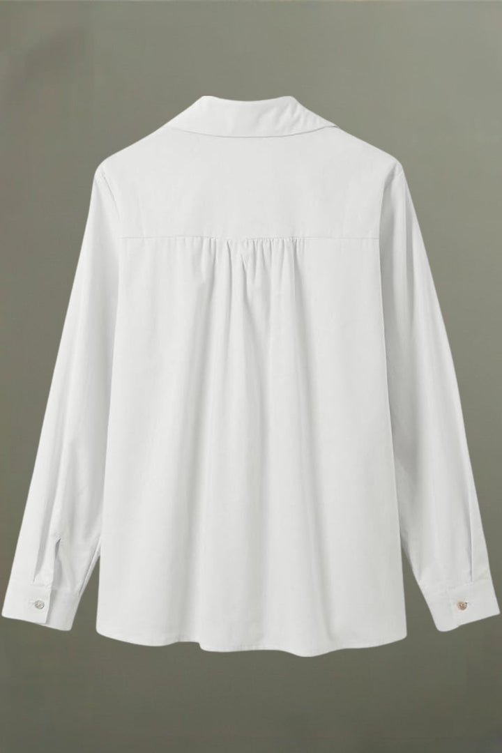 Blouse Dames | Plissé Detail &amp; Klassieke Knoopsluiting