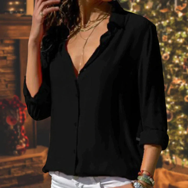 Blouse Met Knoopsluiting | Taille-Accent &amp; Klassieke Knoopsluiting