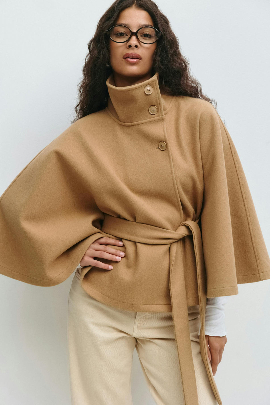 Capejas Dames | Capejas Look, Hoge Kraag &amp; Tailleceintuur