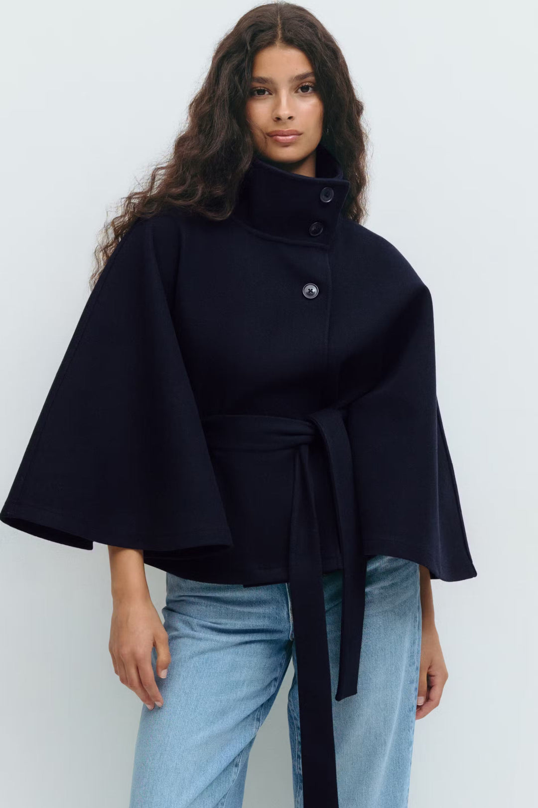 Capejas Dames | Capejas Look, Hoge Kraag &amp; Tailleceintuur