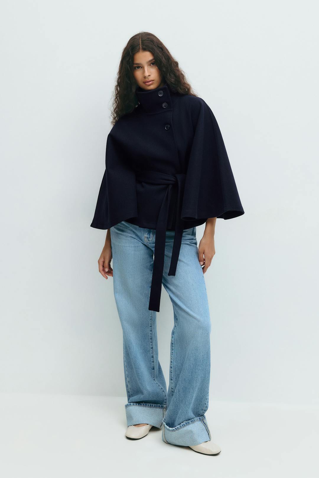 Capejas Dames | Capejas Look, Hoge Kraag &amp; Tailleceintuur