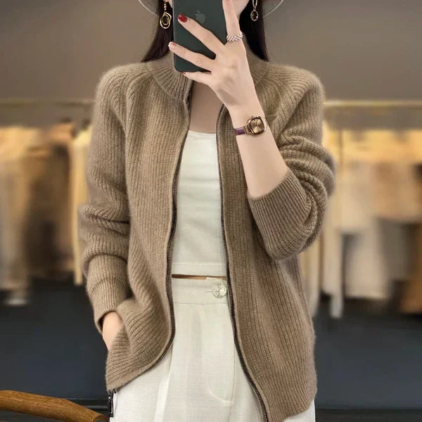 Cardigan met Rits Dames | Opstaande Kraag &amp; Gestroomlijnde Look