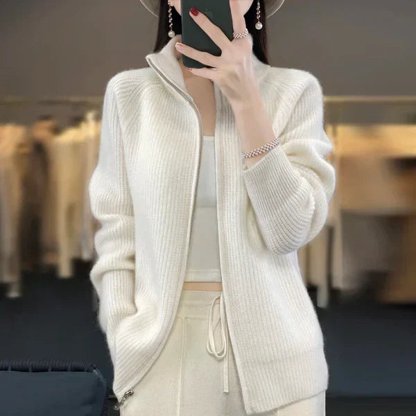 Cardigan met Rits Dames | Opstaande Kraag &amp; Gestroomlijnde Look