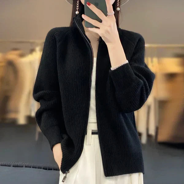 Cardigan met Rits Dames | Opstaande Kraag &amp; Gestroomlijnde Look