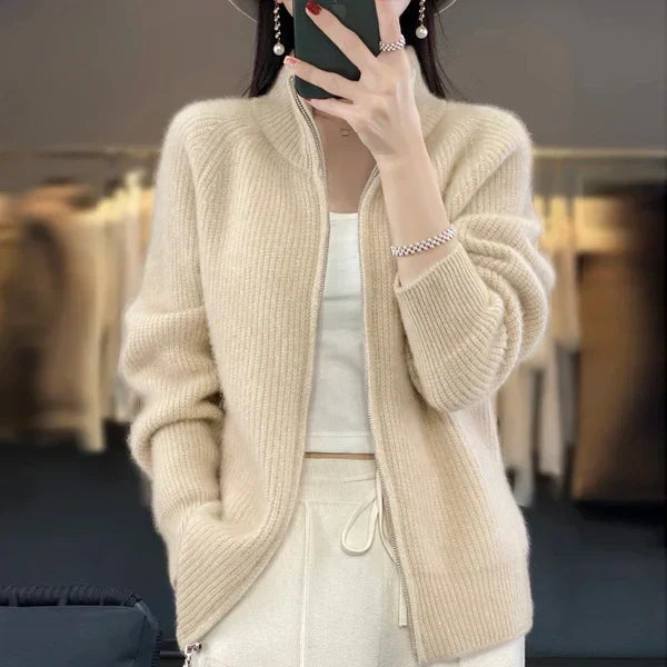 Cardigan met Rits Dames | Opstaande Kraag &amp; Gestroomlijnde Look