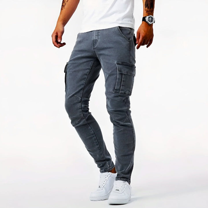 Cargo Jeans Heren | Slim Fit Jeans | Zijzakken &amp; Vrij Bewegen