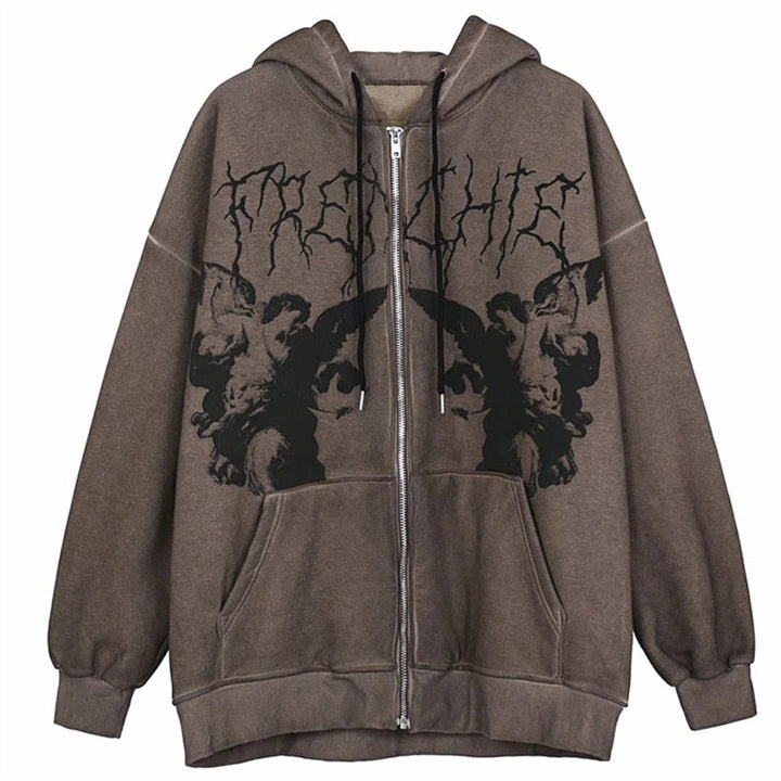 Hoodie Dames | Rits met Statementprint
