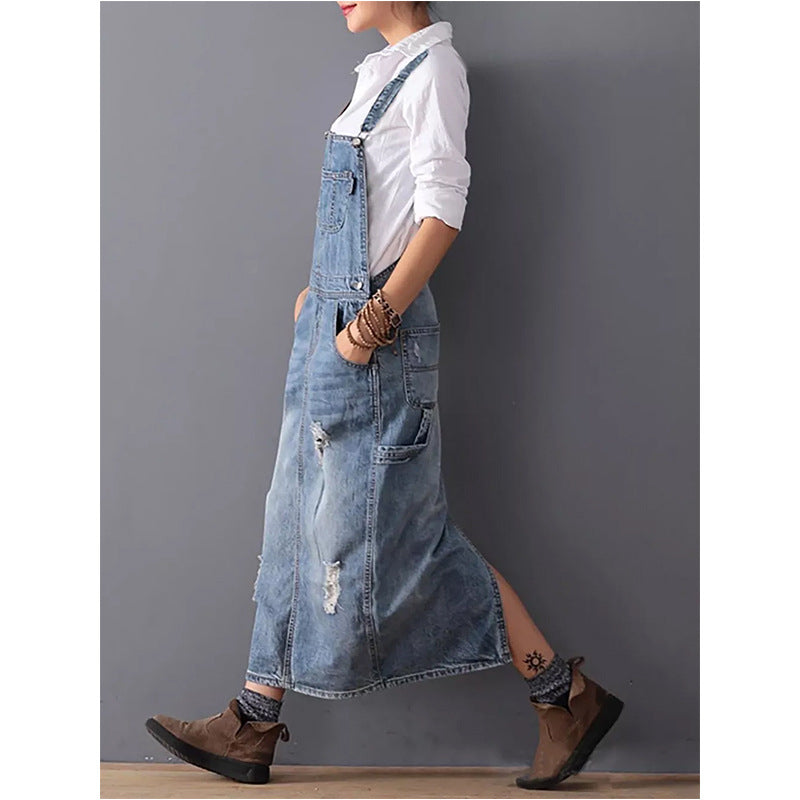 Dames Denim Midi Dress - Dewi