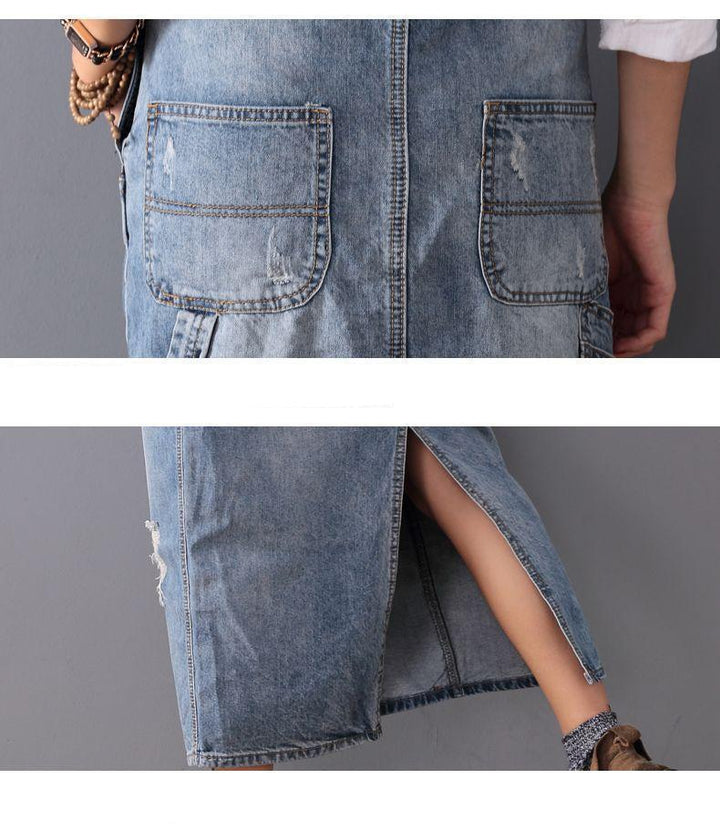 Dames Denim Midi Dress - Dewi