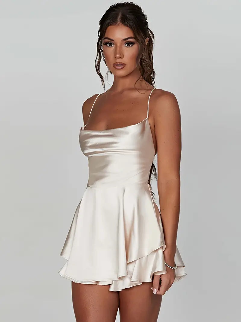 Dames Elegante Geribbelde mini Cocktailjurk - Sharon