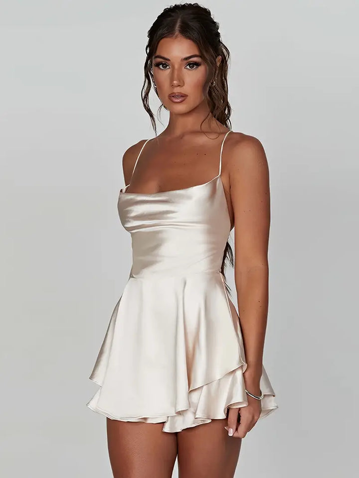 Dames Elegante Geribbelde mini Cocktailjurk - Sharon