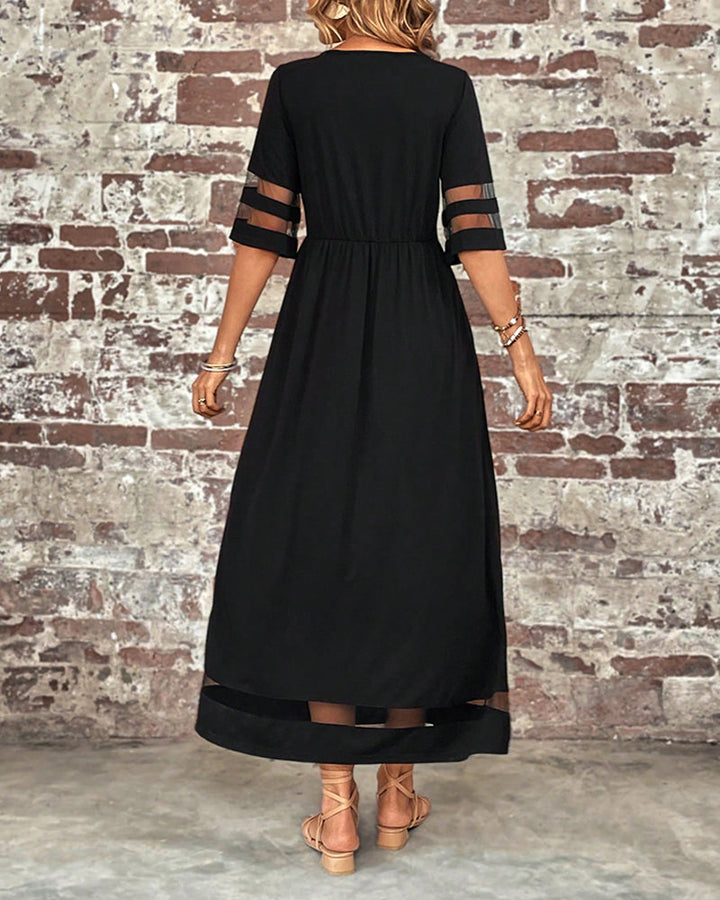 Dames Elegante Ronde Hals Tijdloos Ontwerp Midi Zomerjurk - Arya