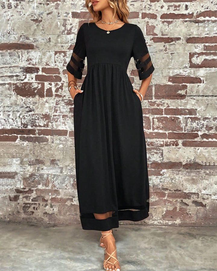 Dames Elegante Ronde Hals Tijdloos Ontwerp Midi Zomerjurk - Arya
