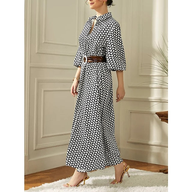 Dames Geometrisch Maxi Zomerjurk - Nola