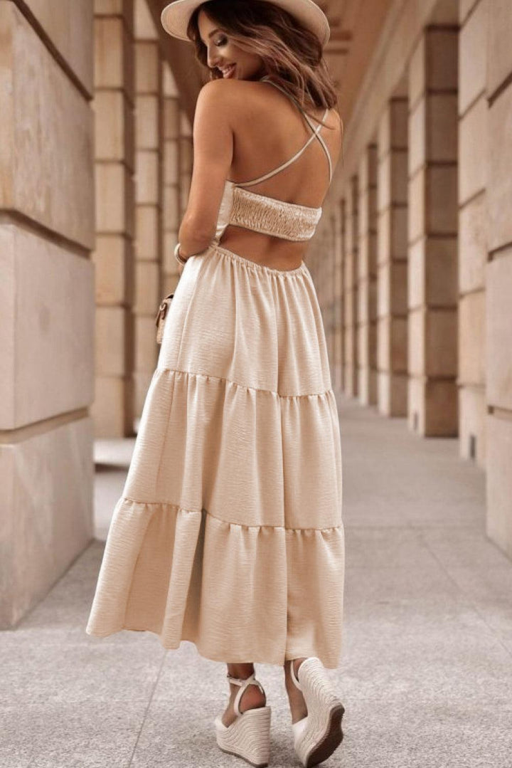 Dames Maxi Zomerjurk met Gekruiste Bandjes - Bella