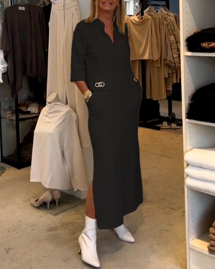 Dames Maxi Zomerjurk met Zakken - Els