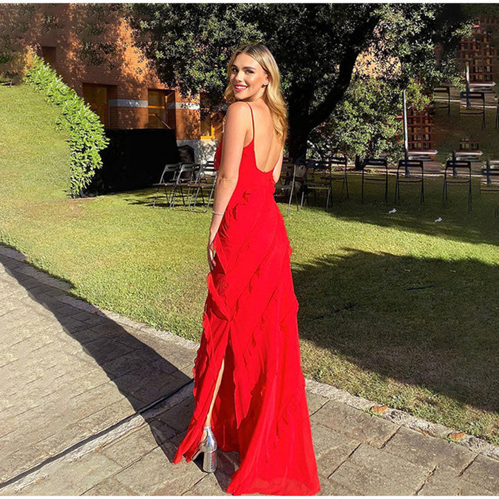 Dames Maxi bruidsjurk met gerimpelde laag -Maxine