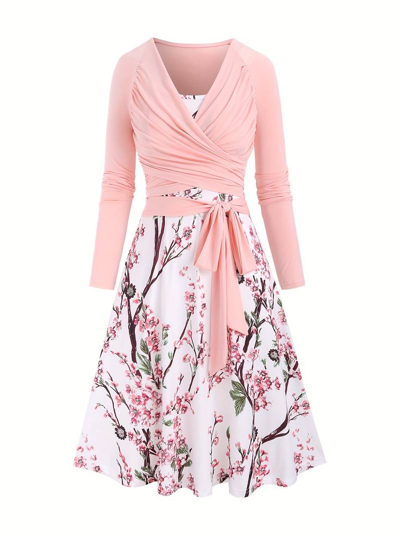 Dames Sakuraprint Midi Zomerjurk - Vivian