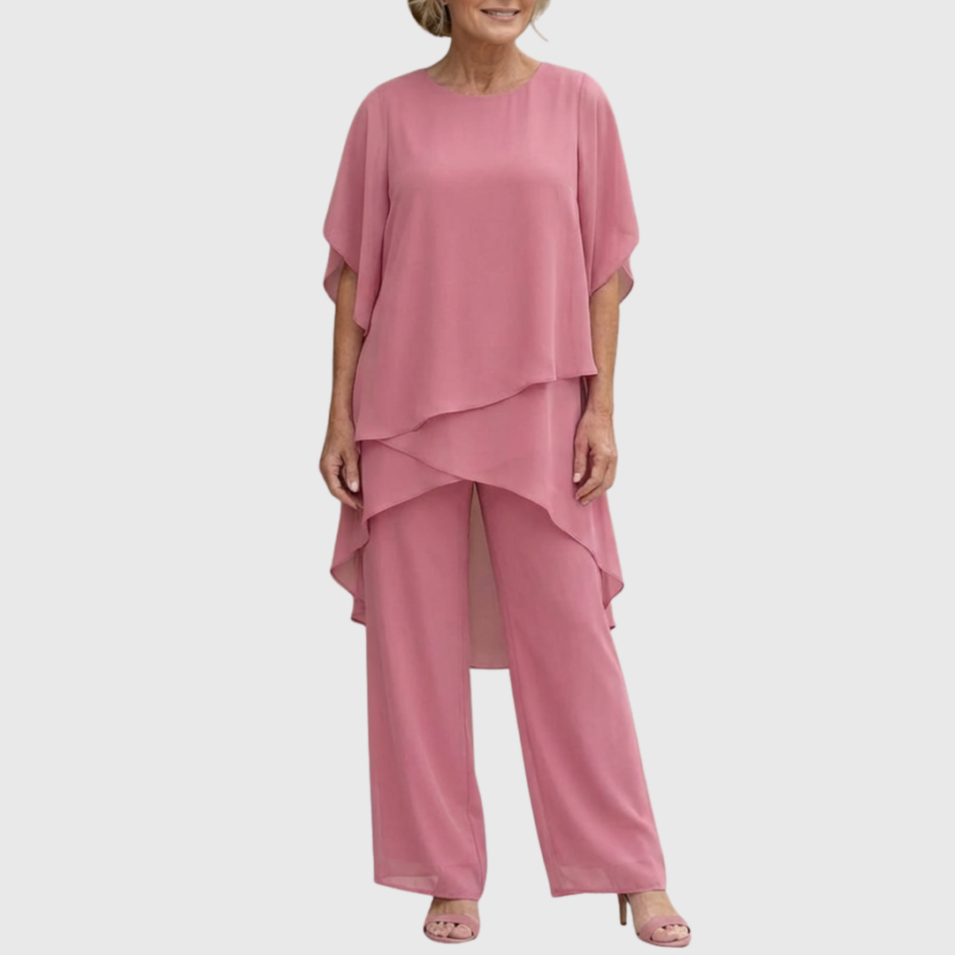 Dames Set | Asymmetrische Drapering &amp; Slank Silhouet
