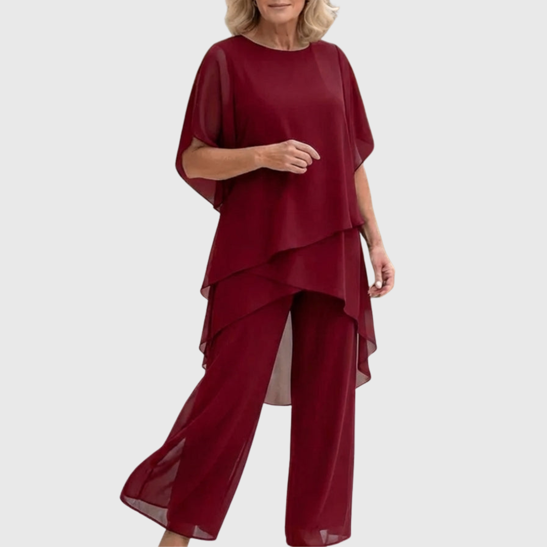 Dames Set | Asymmetrische Drapering &amp; Slank Silhouet