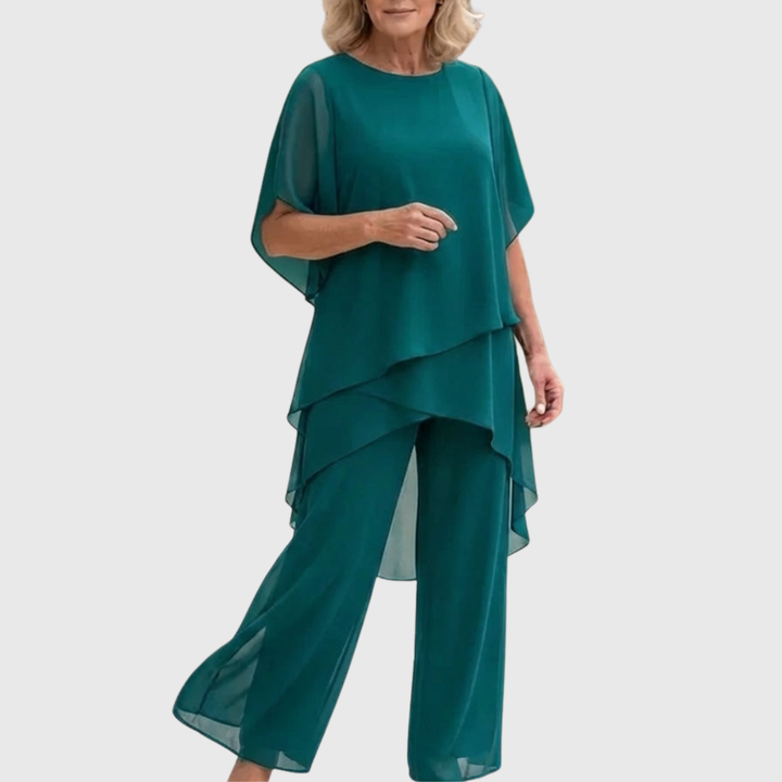 Dames Set | Asymmetrische Drapering &amp; Slank Silhouet