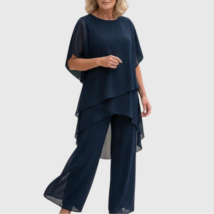 Dames Set | Asymmetrische Drapering &amp; Slank Silhouet