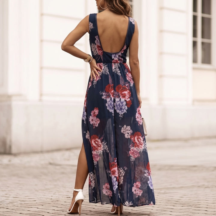 Dames Bloemige Maxi Gala Jurk - Zadi