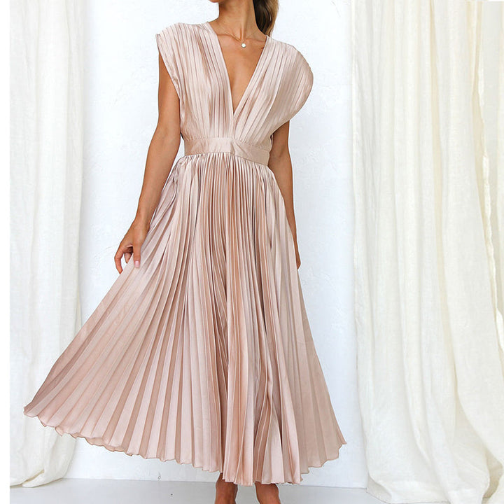 Elegante damesjurk met mouwloze V hals Maxi Gala - Sophie