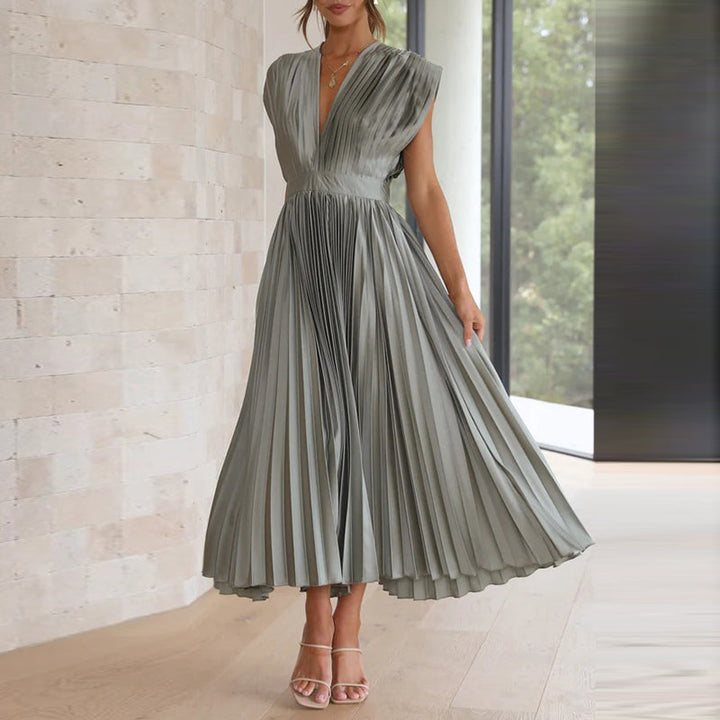 Elegante damesjurk met mouwloze V hals Maxi Gala - Sophie