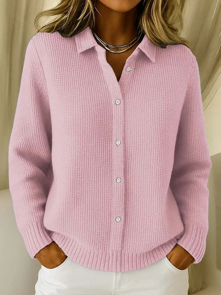 Gebreide Polo Dames | Gebreide polo met elegante structuur