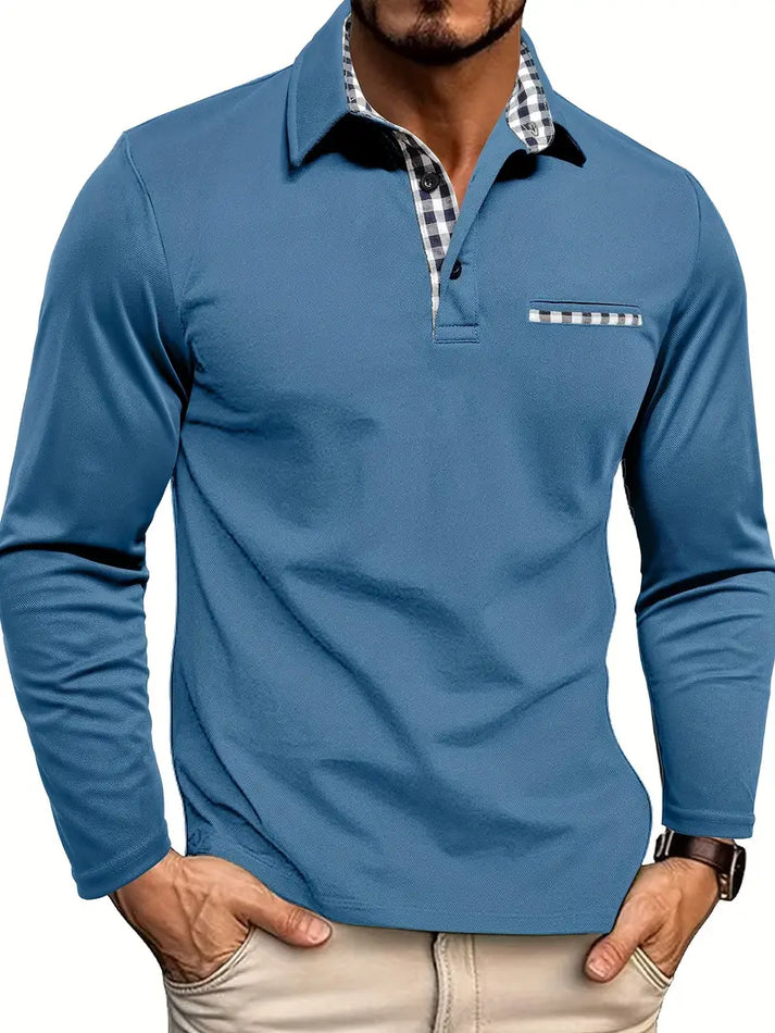 Heren Polo Overhemd | Lange Mouw &amp; Verfijnde Details