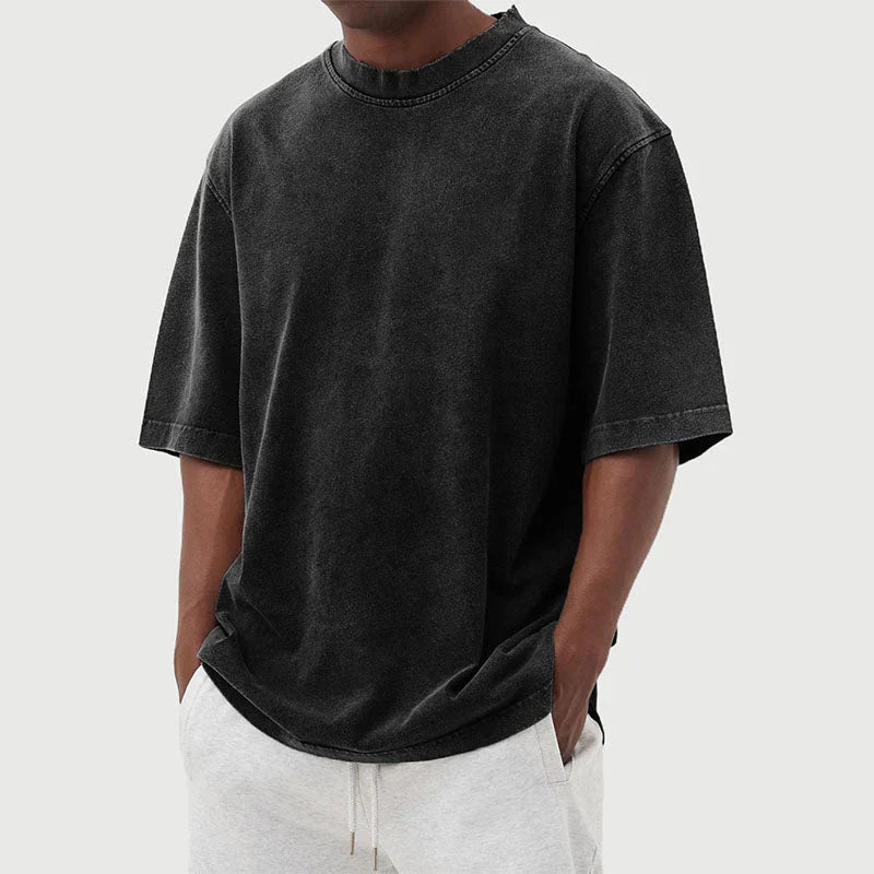 Katoenen T-shirt Heren | Gewassen Look &amp; Relaxte Pasvorm