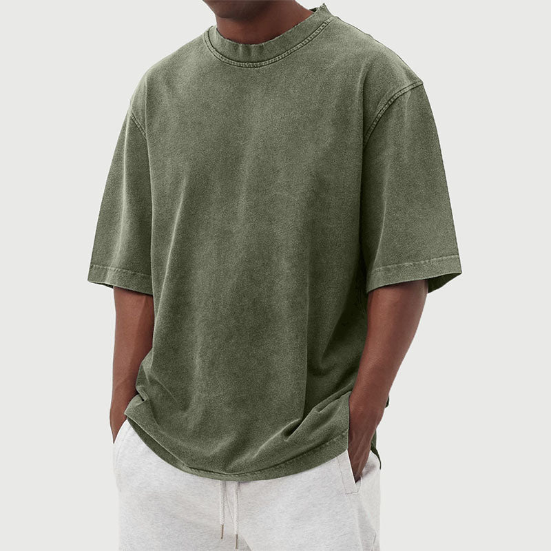 Katoenen T-shirt Heren | Gewassen Look &amp; Relaxte Pasvorm