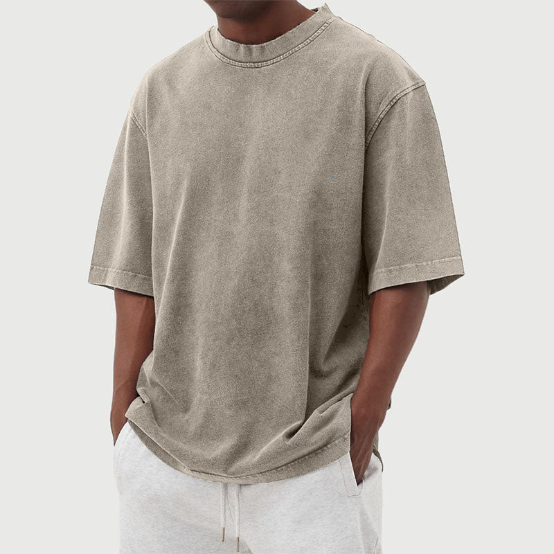 Katoenen T-shirt Heren | Gewassen Look &amp; Relaxte Pasvorm