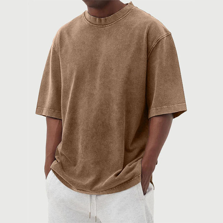 Katoenen T-shirt Heren | Gewassen Look &amp; Relaxte Pasvorm