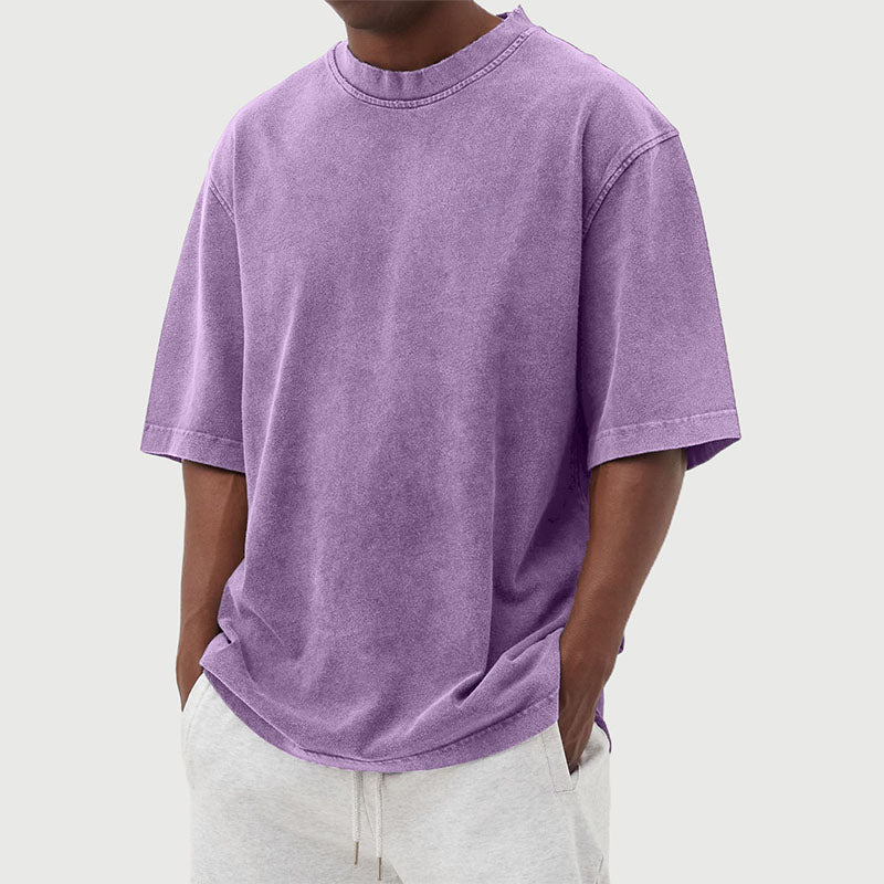 Katoenen T-shirt Heren | Gewassen Look &amp; Relaxte Pasvorm