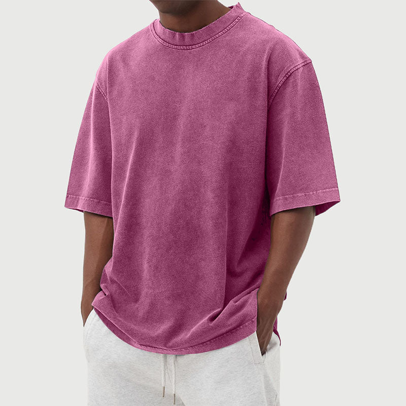 Katoenen T-shirt Heren | Gewassen Look &amp; Relaxte Pasvorm