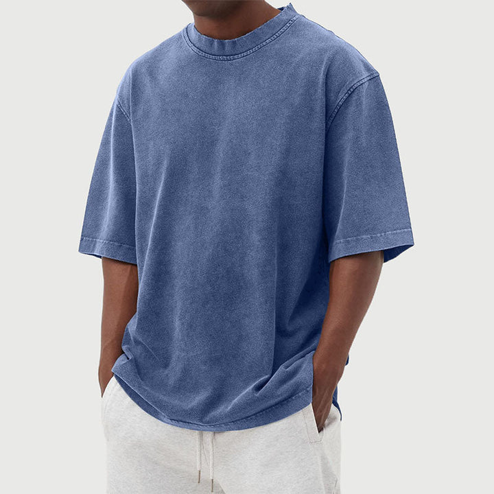 Katoenen T-shirt Heren | Gewassen Look &amp; Relaxte Pasvorm