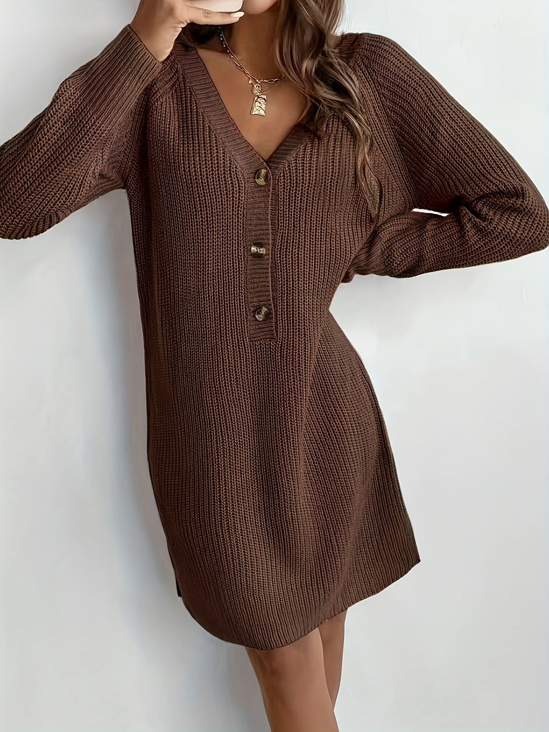 Lange Mouw Jurk Dames | V-Hals &amp; Draagcomfort