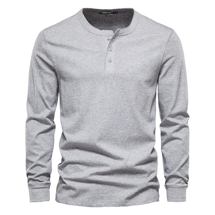 Lange Mouwen Shirt Heren | Comfortabele Henley-pasvorm