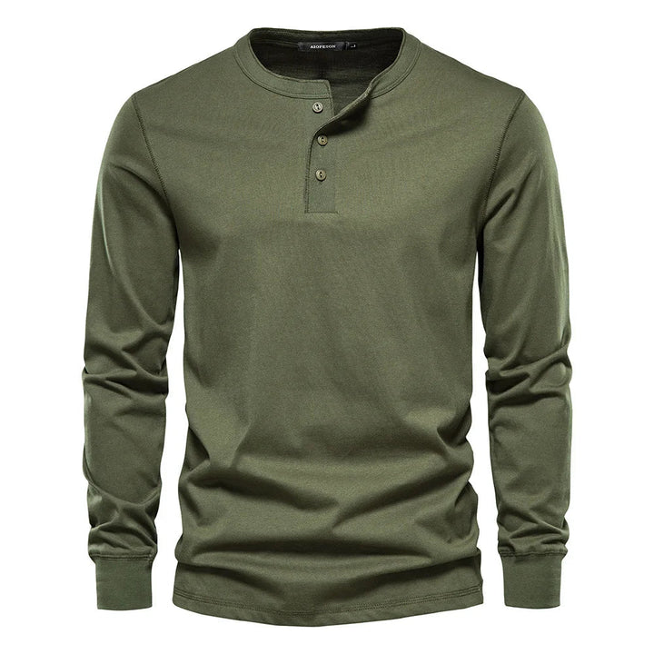 Lange Mouwen Shirt Heren | Comfortabele Henley-pasvorm