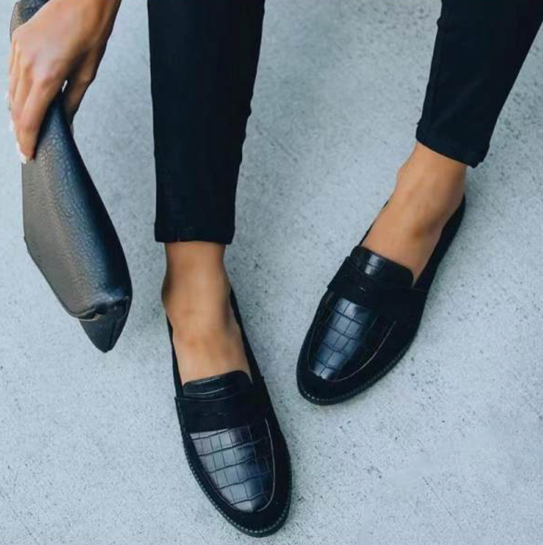 Loafers Dames | Chique Krokodilprint &amp; Tijdloos Zwart Design