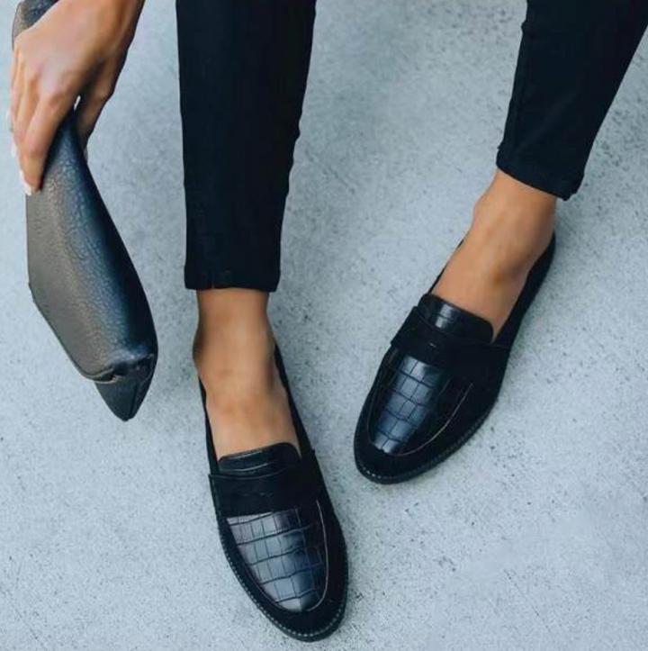 Loafers Dames | Chique Krokodilprint &amp; Tijdloos Zwart Design